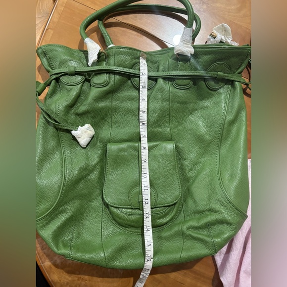 Isaac Mizrahi 3 Piece Green Leather Bag NWT - Picture 8 of 8